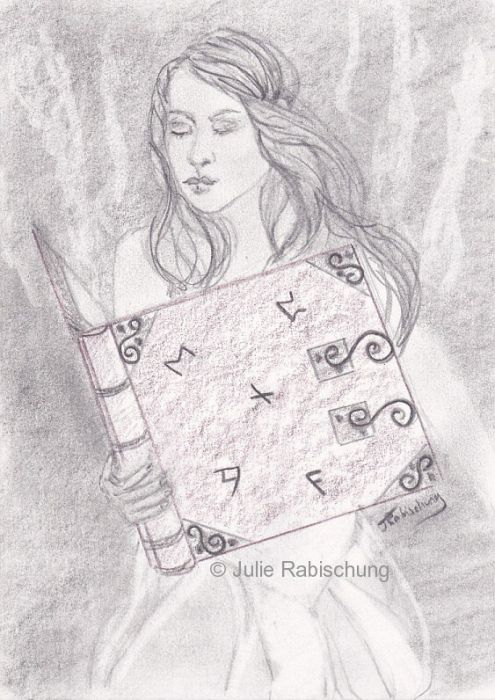 the sorceress and her spell book  by Julie Rabischung
